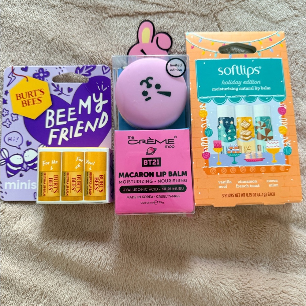 Burt's Bees and The Crème Shop Lip Balm Set